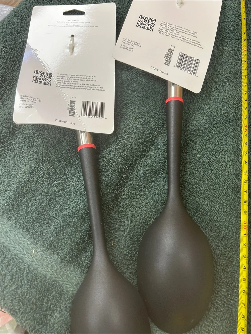 New Cuisinart Black Solid Spoon with Stainless Handle - Set of 2